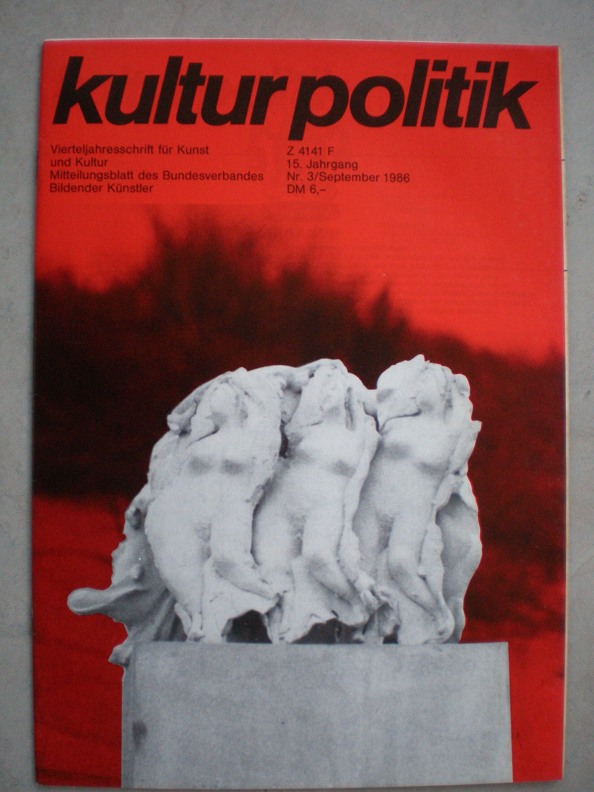 Land Art, Sylt 1986. Couverture de la revue Kultur Politik, RFA.