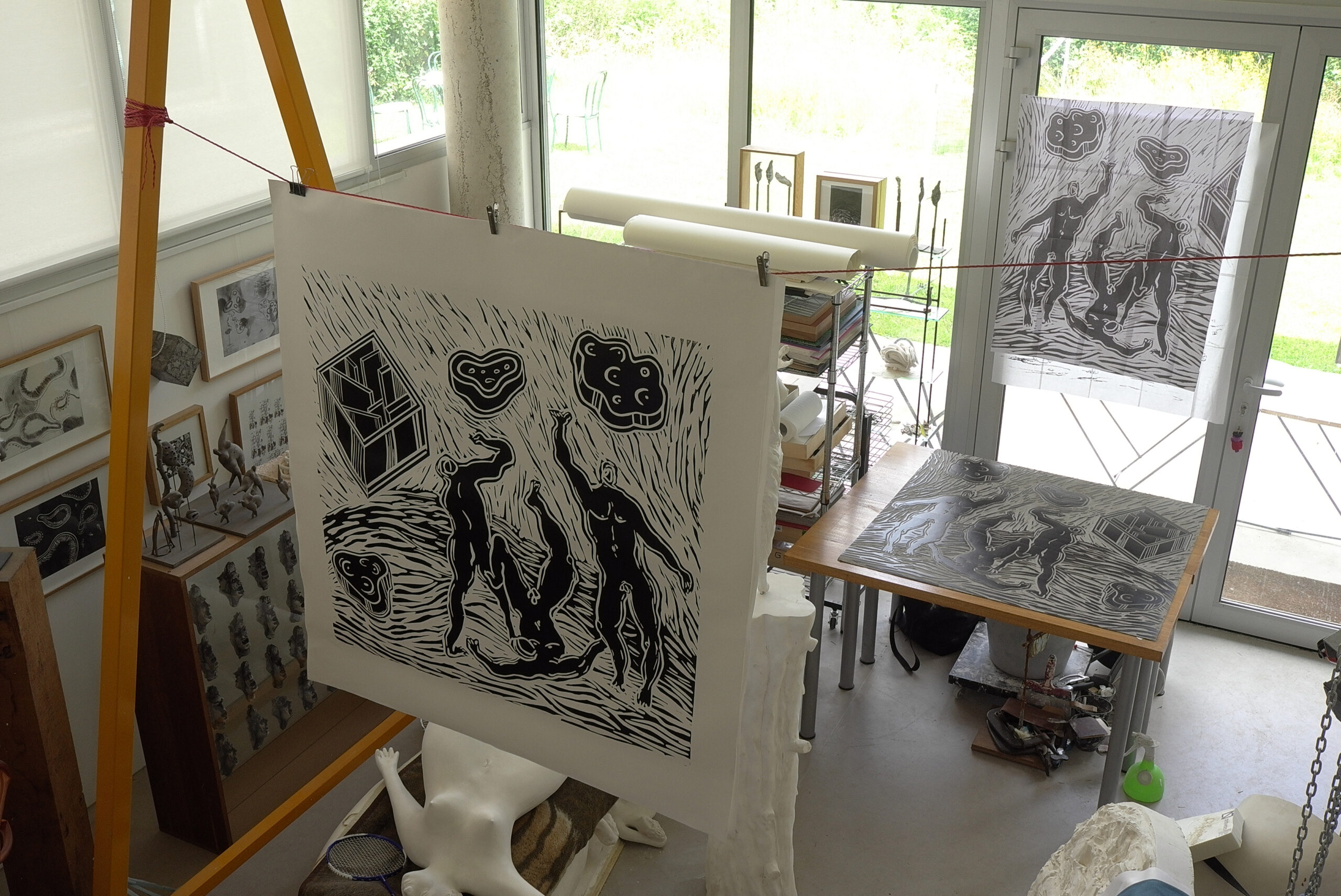 Gravure en taille d&rsquo;épargne, série expo de poche scène n°5 2019.